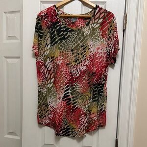 JM Collection Multicolor Short Sleeve Top